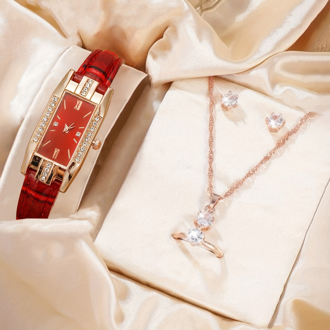 Luxury Watch Gift For Her - Lüks Rhinestone Kuvars Saat Barok Moda