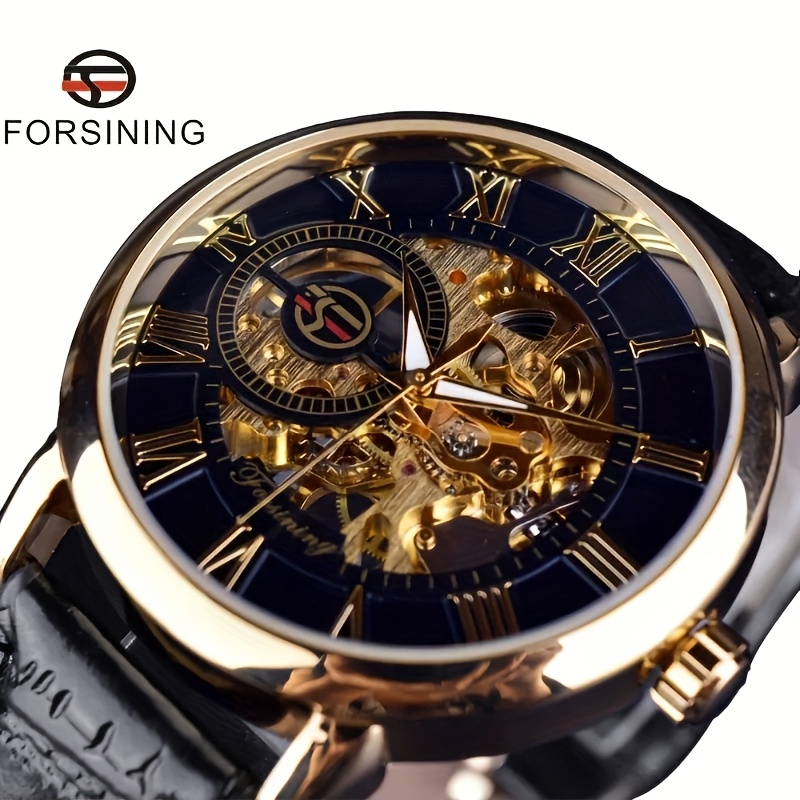 Luxury Watch Brands Logo - Forsining 3D Logo Tasarım Oymalı Siyah
