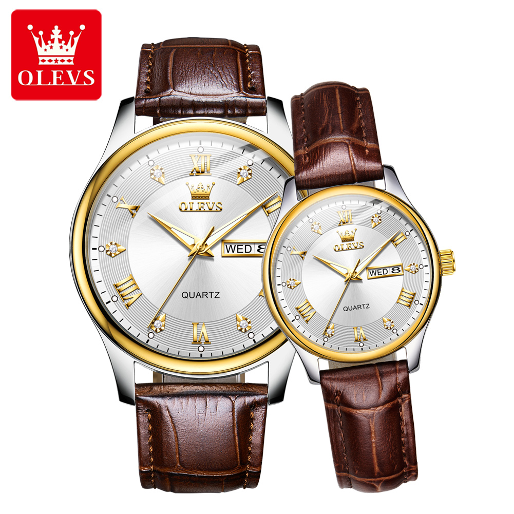 Luxury Watch Gift For Her - OLEVS Çift Saati Lüks Marka Su