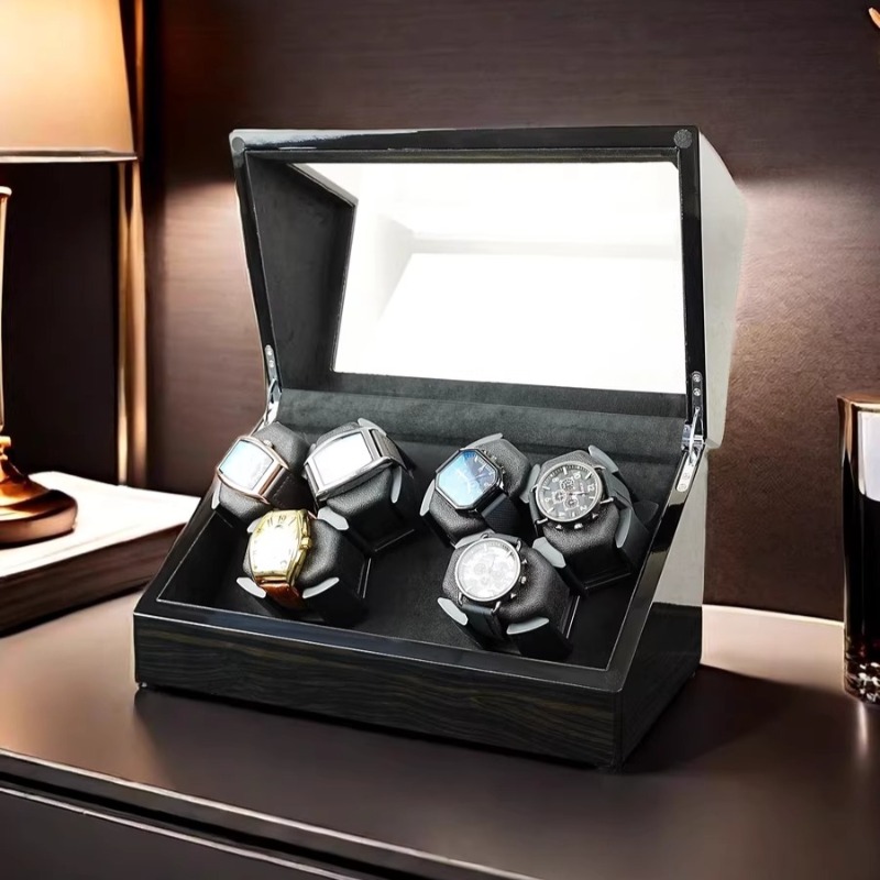 Luxury Watch Winder Box - Sessiz Saat Sarıcı Lüks Ahşap Otomatik