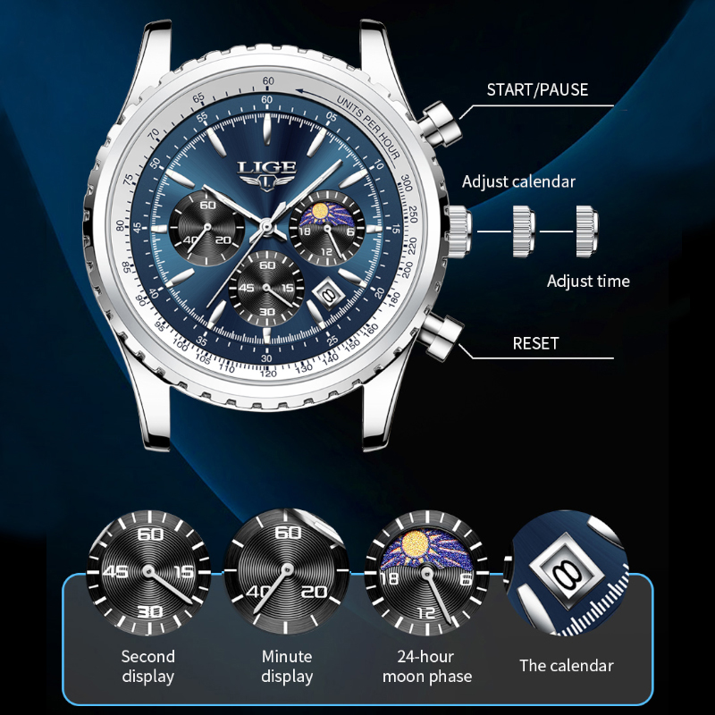 LIGE marka lüks kuvars adam iz - Luxury Watch Investment incelemesi ve fiyatı