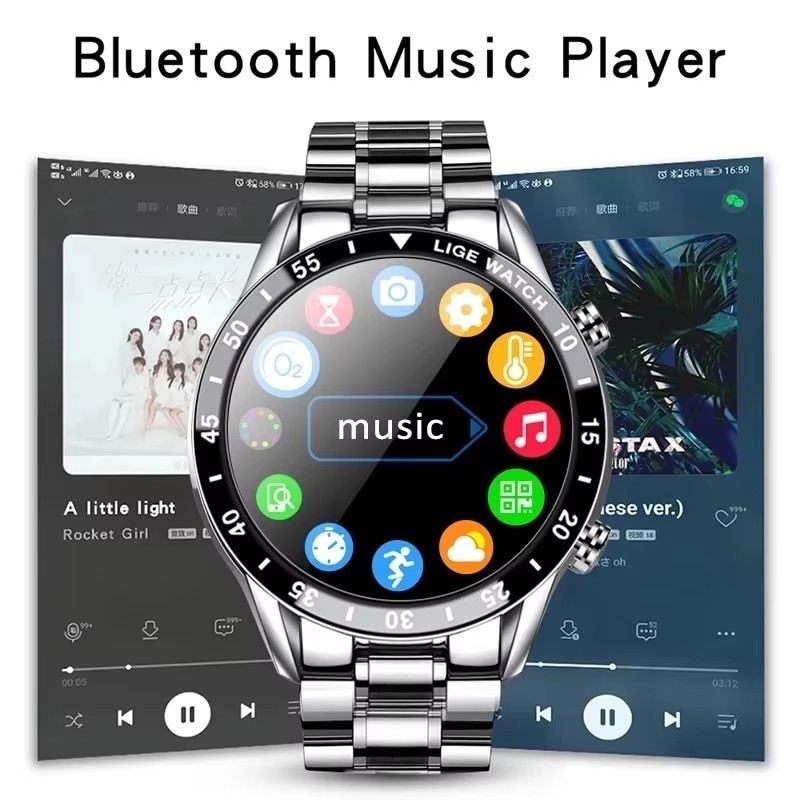 LIGE Yeni Bluetooth Çağrı Akıl - Luxury Watch German incelemesi ve fiyatı