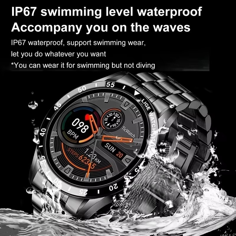 LIGE Yeni Bluetooth Çağrı Akıl - Luxury Watch German incelemesi ve fiyatı