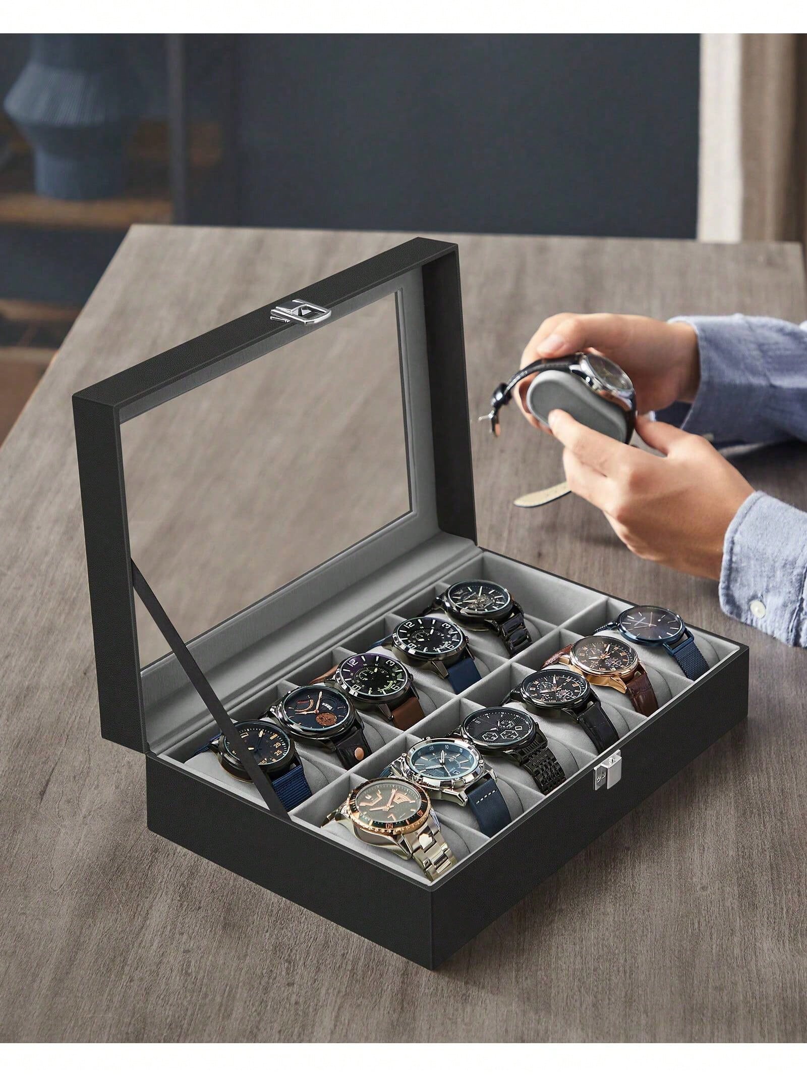 12 Yuvalı Kilitlenebilir Saat  - Luxury Watch Holder incelemesi ve fiyatı