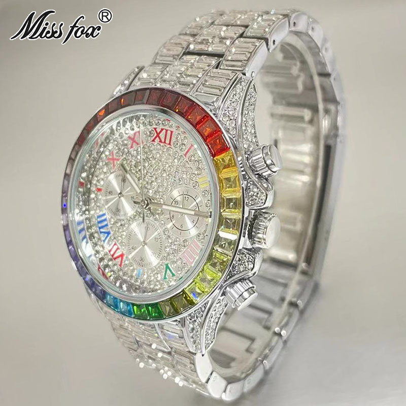 MISSFOX lüks buzlu erkekler iç - Luxury Watch Investment incelemesi ve fiyatı