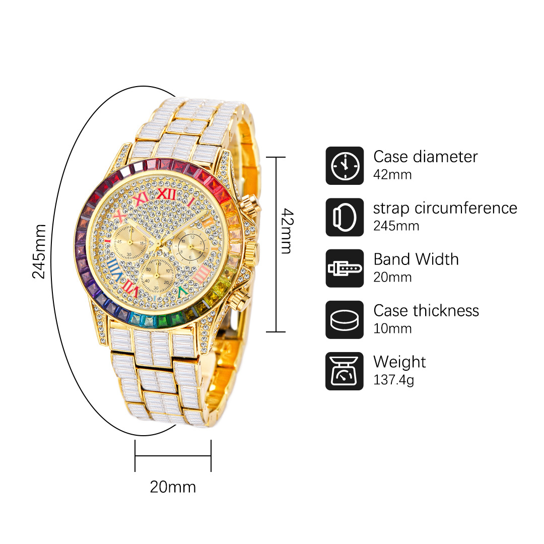 MISSFOX lüks buzlu erkekler iç - Luxury Watch Investment incelemesi ve fiyatı